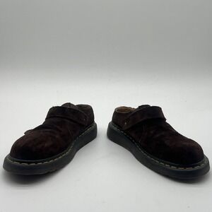 Dr Martens Isham Dark Brown Suede Slingback Mules Clogs Mens 8 Womens 9 UK 7